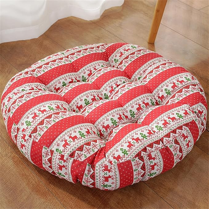 Large Round Floor Cushion, Comfortable Cotton and Linen Boho Meditation Pillow Tatami Seating Cushion for Room Reading Book Nursery Room Balcony,Q,60 * 60cm(2pcs)