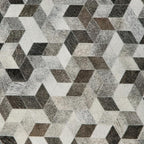 Signature Design by Ashley Albermarle Casual Geometric Patterned Pouf 18 x 18 Inches, Gray & Dark Brown