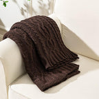 Battilo Dark Brown Throw Blanket for Couch, 51"x67" Soft Chenille Knit Throw Blanket for Home Decor, Soft Cozy Blanket, Decorative Chocolate Brown Blanket for Bed, Living Room