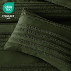 BEDELITE Boho Twin/Twin XL Comforter Set，Olive Green Tufted Striped Bed Set 2 Pieces, Soft Vintage Farmhouse Comforter for College, Boho Home Dorm Decor, Fluffy Jacquard Bedding with 1 Pillow Sham