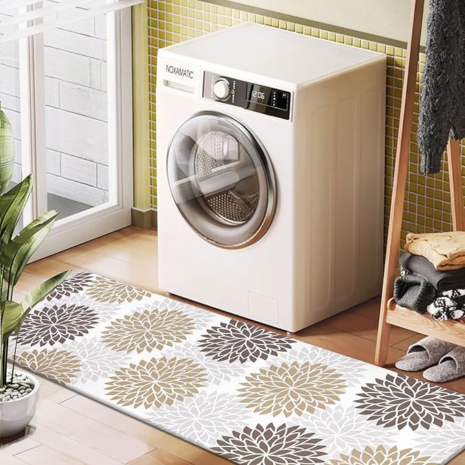 HEBE Anti Fatigue Kitchen Rug Sets 2 Piece Non Slip Kitchen Mats for Floor Cushioned Kitchen Rugs and Mats Waterproof Comfort Standing Mat Runner for Kitchen,Home Office,Sink,Laundry