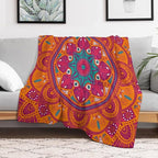 Mandala Throw Blanket Indian Abstract Hippie Bohemian Art Floral Texture Pattern Blanket for Sofa Bed Couch Chair Or Dorm 50"x60"