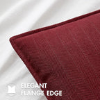 MIULEE Pack of 2 Burgundy Decorative Pillow Covers 20x20 Inch Soft Chenille Luxurious Couch Throw Pillows Farmhouse Cushion Covers with Elegant Design for Sofa Bedroom Living Room Decor