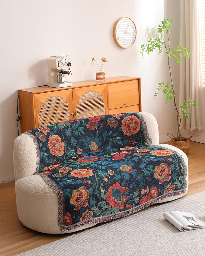 Erke Chair Recliner Cover Boho Throw Blanket Hippie Living Room Decor Wall Hanging Tapestry Outdoor Picnic Camping Rug Mattress Beach Towel Sofa Furniture Slipcover Bohemian 50”x70” The Sunset Coral