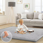 Baby Play Mat for Floor Nursery Rug Muscle Mat Area Rug Playroom Rug 59"x79" Playpen Mat Memory Foam 1.3" Thick Crawling Mat for Babies,Toddlers, Infants, Kids,A Light Gray