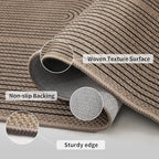 Tangsoo Rainbow Easy Jute 2.6x8 Washable Kitchen Runner Rug for Hallways,Non-Slip Thin Outdoor Rug,Modern Farmhouse Carpet Runner for Porch Laundry Bedroom Living Room Entryway
