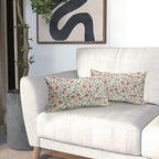 Green Pink Blue Floral Pillow Covers 12x20 Set of 2 Vintage Rustic Old Style Cute Small Flower Print Rectangle Decorative Outdoor Pillowcases Farmhouse Throw Cushion Case Decor for Couch Sofa Bed