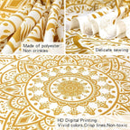 Edeesky White Golden Mandala Tapestry Wall Hanging Psychedelic Medallion Wall Tapestry Aesthetic Indian Hippie Decor Bohemian Art Boho Home Decoration for Bedroom,Living Room,Dorm