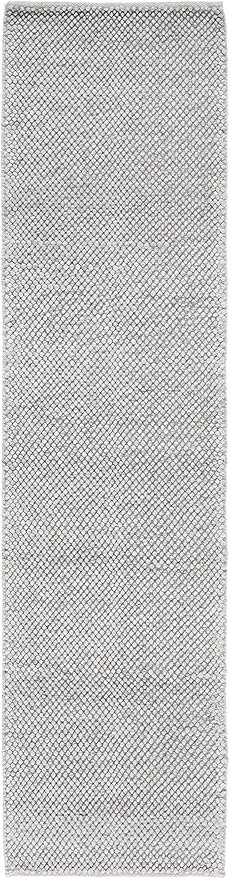 SAFAVIEH Natura Collection Runner Rug - 2'3" x 13', Silver, Handmade Wool Blend, Textured Design, Ideal for Living Room, Bedroom, Dining Space (NAT425G)