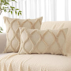 decorUhome Spring Throw Pillow Covers 20x20 Inch Set of 2, Soft Plush Faux Fur Wool Light Brown Accent Couch Pillow Covers for Modern Farmhouse Bed Sofa Living Room