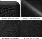 KMAT Kitchen Mat Cushioned Anti-Fatigue Waterproof Non-Slip Standing Mat Ergonomic Comfort Rug for Home,Office,Sink,Laundry,Desk 17.3" (W) x 60"(L),Black