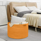Extra Large Orange Basket, 22" X 22" X 14" Woven Cotton Rope Bins for Blankets, Baby Nursery Wicker Laundry Towel Basket, Kids Dog Toy Storage Box, Big Orange Living Room Decor Organizer