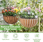Riare 2 Pack 12 Inch Round Coco Liners Replacement, 100% Natural Coconut Coir Liners for Hanging Baskets, Garden Flower Vegetables Planter Pot, Window Box, Fence, Decks