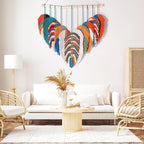 Amestrina Boho Tapestry for Bedroom, Boho Wall Decor for Bedroom, Large Wall Art for Living Room, Macrame Wall Hanging，Wall Tapestry for Living Room (Orange)