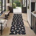 Lahome Modern Geometric Easy Jute Kitchen Runner Rug 2x6, Washable Outdoor Runners for Hallways Non-Slip, Neutral Boho Semi-Circle Entryway Rug with Rubber Backing