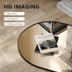 Arched Bathroom Mirror for Wall,Mirror for Vanity,38''x26'' Large Wall Mounted Mirror, Metal Frame (38'' x 26'', Black)