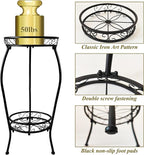 Metal Plant Stand 2 Tier Indoor Outdoor, 2 Pack Tall Flower Pot Shelf Rustproof Stable Heavy Duty Corner Stand, 28 inch Multiple Plant Display Rack for Living Room Patio Balcony Garden