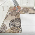 HEBE Cushioned Kitchen Mats for Floor Set of 2, Non Slip Anti Fatigue Kitchen Rugs and Mats, Floral Waterproof Comfort Foam Standing Mat Floor Carpet for Kitchen,Home Office,Sink,Laundry