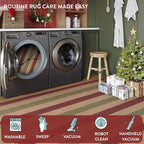 Lahome Christmas Outdoor Rug, 3x5 Christmas Decorations for Porch Entryway Front Door, Striped Plaid Decor Non Slip Non Shedding Red and Green Carpet for Foyer Patio
