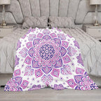 Boho Mandala Floral Throw Blanket Bohemian Hippie Flower Blanket for Sofa Bed Couch Chair Or Dorm 40"x50"