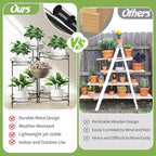 Heavy Duty Metal Plant Stand, Indoor Outdoor Plant Shelf & Rack - 6 Tiers 7 Pots, Plant Holder for Plants/Flowers/Planters, for Living Room Home Corner Patio & Garden