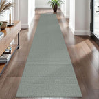 EARTHALL Washable Runner Rug 2x10 Ft Non Slip Runners for Hallways Long Cotton Rubber Backed Kitchen Runner Braided Indoor Floor Carpet Runners for Entryway, Hallway, Kitchen, Green/Grey