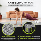 bemaxx Gym Mats Set - 18 pcs EVA Interlocking Foam Floor Tiles (12.6"x12.6"x0.4") 18sqft Protective Gym Flooring Sports Home Workout Exercise Mats Puzzle Garage Fitness Play-Room Pool Treadmill Bike