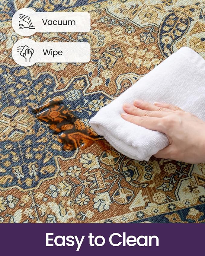 DEXI Kitchen Mats for Floor Cushioned, 23x35 Wide Runner Rug Non Slip, Waterproof Soft Comfort Standing Padded Anti Fatigue Decorative, Brown Beige