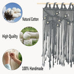 Youngeast Macrame Wall Hanging Woven Tapestry Bedroom Curtain Leaf Shape Living Room Curtains Wall Decor