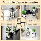 Metal Plant Stand, Plant Stand Indoor Outdoor, Metal Rustproof Flowers, Urban and Rustic Outdoor Plants Stands, Flower Pot Stand Suitable for Living Room, Balcony, Garden (Double Deck,Black)