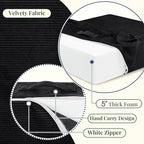 Wellsin Solid Square Floor Pillows for Adults Kids - Large Meditation Floor Pillow Seating Cushion with Thick Foam & Washable Velvet Cover, 1 Pack, 22x22x5 Inch, Black