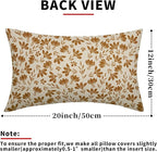 Mustard Yellow Floral Pillow Covers 12x20 Set of 2 Vintage Rustic Old Style Cute Flower Yellow Cream Print Rectangle Decorative Outdoor Pillowcases Farmhouse Throw Cushion Case Couch Sofa Bed Decor