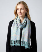Achillea Reversible Paisley Pashmina Rave Scarf – Exotic Indian Shawls and Wraps for Evening Dresses, Festivals, All Seasons