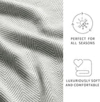 BOURINA Herringbone Throw Blanket,Soft Lightweight Cozy Throw for Bed Couch Decorative Blanket, Light Grey 50" x 60"