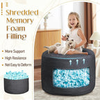 AS AWESLING Round Ottoman Foot Rest Pouf for Living Room Couch - Soft Plush Hassock