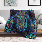Boho Mandala Throw Blanket Colorful Hand Bohemian Blanket for Sofa Bed Couch Chair Or Dorm 30"x40"