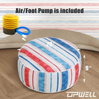 UPWELL Waterproof Inflatable Outdoor Ottoman Pouf,Portable Patio Footrest, Durable & Stylish, Perfect for Garden, Pool, Camping & Home Use - D20 xH9（LeisureLift）