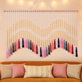 Tiamon Boho Wall Decor - 59'' W x 42'' L Macrame Wall Hanging Large Tapestry Art for Bathroom Farmhouse Bedroom Living Room Nursery Classroom Bohemian Natural Modern Rustic Style Decoration