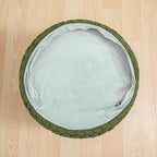 Round Pouf Ottoman 20 x 20 x 14 Inches Boho Poof Home Decor Floor Pouffe Ottoman Foot Rest for Couch Sofa Bean Bag Chairs Living Room Bedroom (Green)