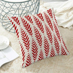 BETGINY Boho Pillow Covers 18 x 18 Inch Pack of 2, Red Bohemian Ethnic Herringbone Pattern Decorative Throw Pillow Covers Vintage Linen Farmhouse Outdoor Pillowcase for Bedroom Home Sofa Decor