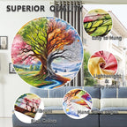 Dermijer Colorful Tree of Life Tapestry Four Seasons Trees Tapestrie Spring Flower Green Summer Autumn Leaves Winter Snowflake Magical Natural Landscape Wall Hanging for Home Decor L59.1×W51.2