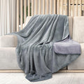 Mon Chateau 60" x 70" Fireside Mélange Throw Blanket, Contrast Stitching Soft Blanket for Queen-Size Bed, Couch, or Sofa, Cozy Home Decor and Stylish Living Room Comfort, Sagewood