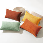 MIULEE Decorative Throw Pillow Covers 12x20 Inch Set of 4, Vibrant Cushion Covers Vintage Retro Home Decor, Mix and Match Color Clash Design for Sofa Couch Bed Living Room Yellow Rust Green