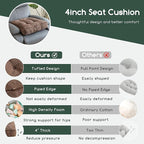 HIGOGOGO Tufted Corduroy Recliner Seat Cushion for Elderly, High Density Foam Large Square Seat Cushion for Recliner Chair, Floor Pillow, Office Chair, Car, No Pressure on Thighs, 20x20x4