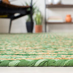 SAFAVIEH Cape Cod Collection Area Rug - 2'3" x 5', Green & Natural Brown, Handmade Jute & Cotton, Woven Braided Design (CAP202Y)