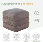 HIGOGOGO Pouf Ottoman Stuffed Square Modern Foam Filled Foot Rest Poufs 20 X 18 Inches Modular Ottomans Separated Into Floor Cushions for Living Room Chair Decorative Stool, Grey
