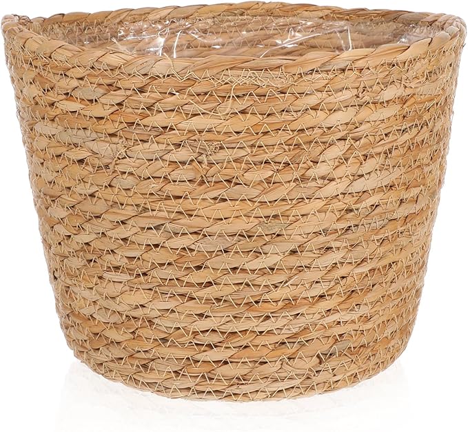 Elegant Rattan Plant Basket Wicker Hanging Basket Straw Woven Planter Home Decorative Flower Pot