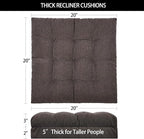 HAVARGO Recliner Cushions for Elderly, 20x20x5 Inch Thick Chair Cushion Patent Design Soft Tufted Dual Layer Booster Seat Cushions for Seniors Recliner Risers Taupe 1P