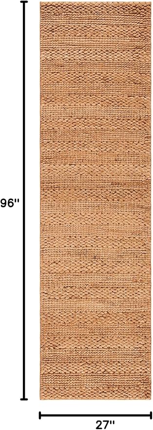 SAFAVIEH Natural Fiber Collection Runner Rug - 2'3" x 8', Gold, Handmade Jute, Braided Woven Design, Ideal for Living Room, Bedroom (NF212E)