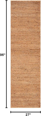 SAFAVIEH Natural Fiber Collection Runner Rug - 2'3" x 8', Gold, Handmade Jute, Braided Woven Design, Ideal for Living Room, Bedroom (NF212E)